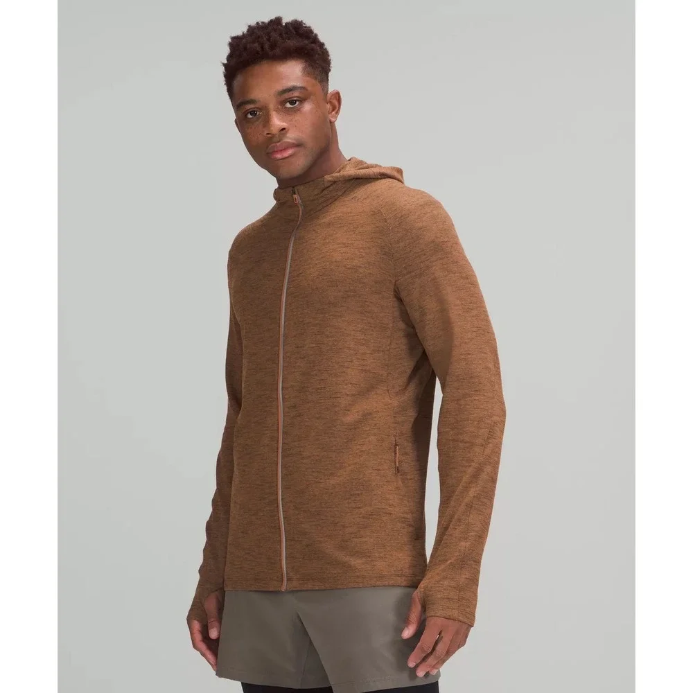 Lululemon Surge Warm Full Zip Hoodie Mens XXL Copper Brown Heathered Jacket 2XL